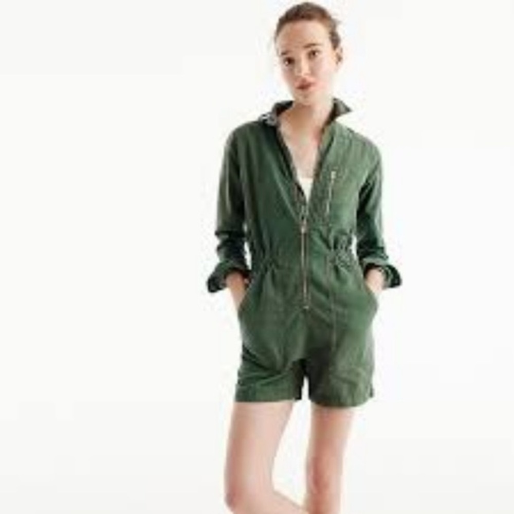 J Crew Army Green Utility Romper